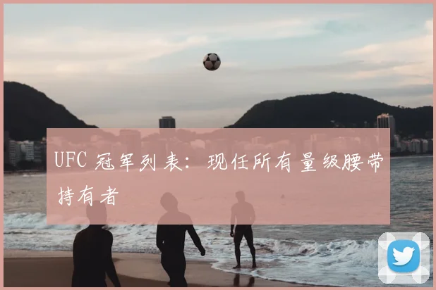 UFC 冠军列表:现任所有量级腰带持有者